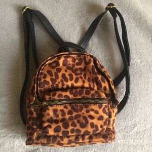 Small leopard print backpack